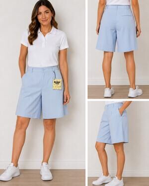 Vintage Boast USA Light Blue Golf Shorts Size 10 NWOT Made in Hong Kong